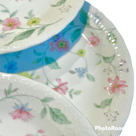 6pcs. Narumi China Party Set, Retro Flower Pattern Plates - Picture 5 of 8